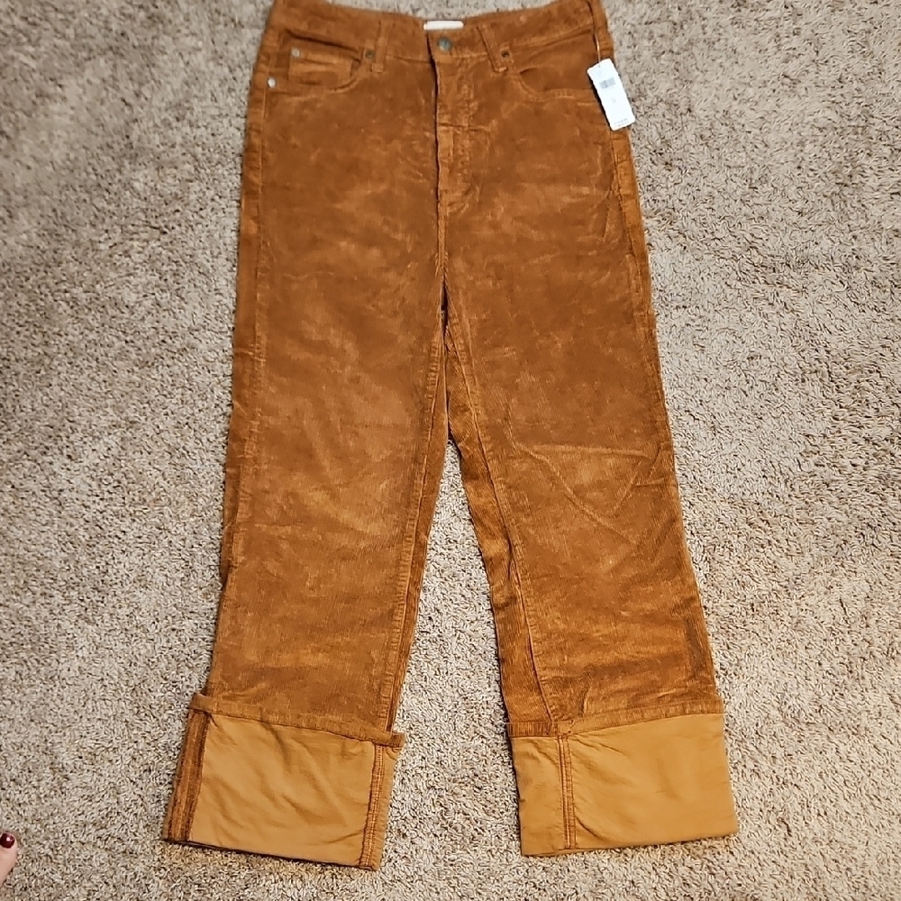Pilcro The Scotty Cuffed High-Rise Straight Leg Jeans Corduroy Edition - Picture 7 of 13